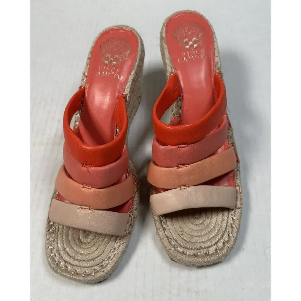 Vince‎ Camuto Molisana Leather Espadrille Wedge Sandal-Size 10